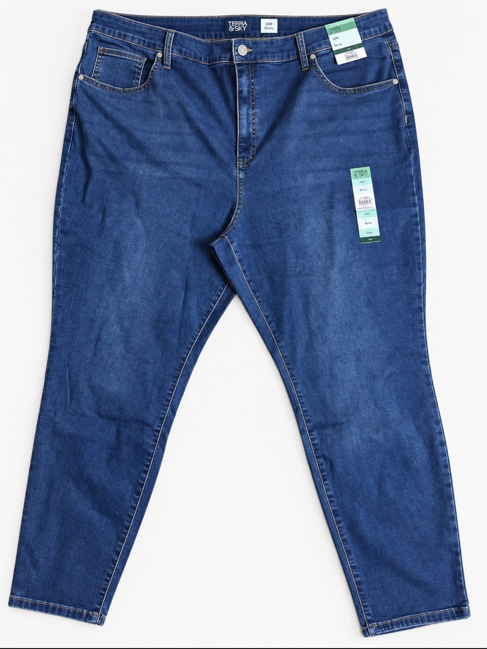 Terra & Sky Women’s Slim Straight Blue Jeans